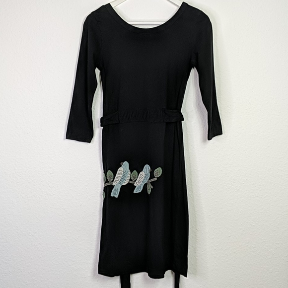 Synergy Love Birds on a Branch Tie Waist Dress S - Picture 2 of 12